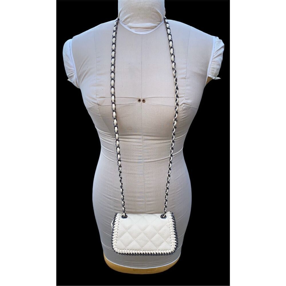 Steve Madden Faux Leather Quilted Crossbody Bag Off-White - Picture 3 of 9